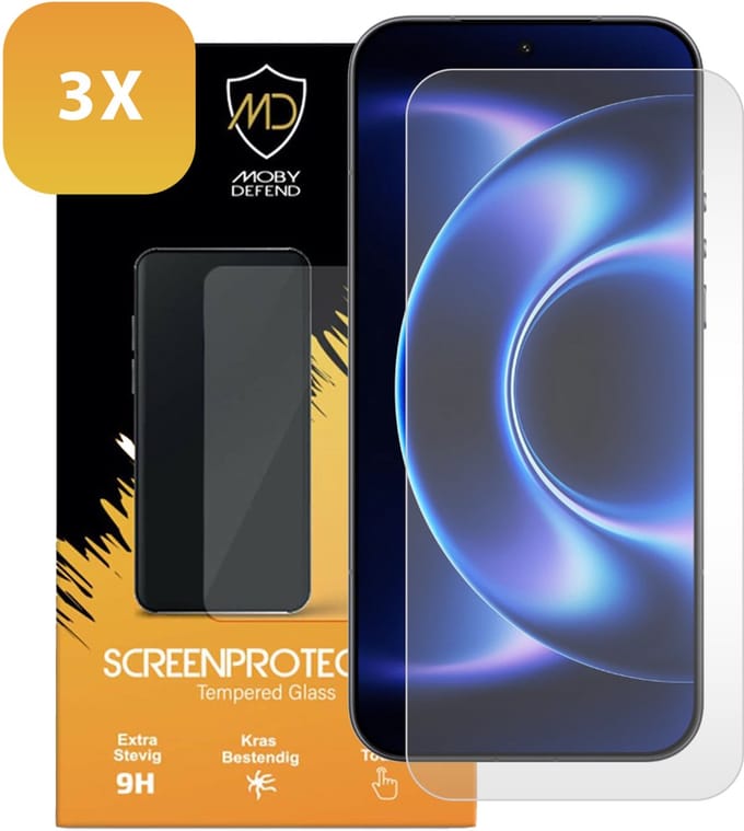 3-Pack MobyDefend Screenprotectors - Geschikt voor Xiaomi 17 Ultra - Case-Friendly Screensavers - Gehard Glas