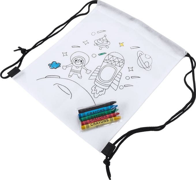Kleurboekje met Potloden en Tas met Raketprint (95097)