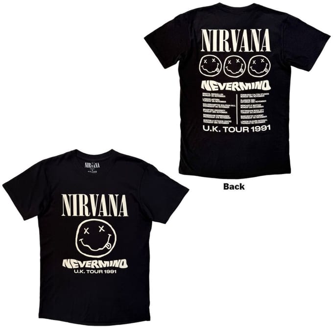 Nirvana - Tour '91 Heren Tshirt - M - Zwart