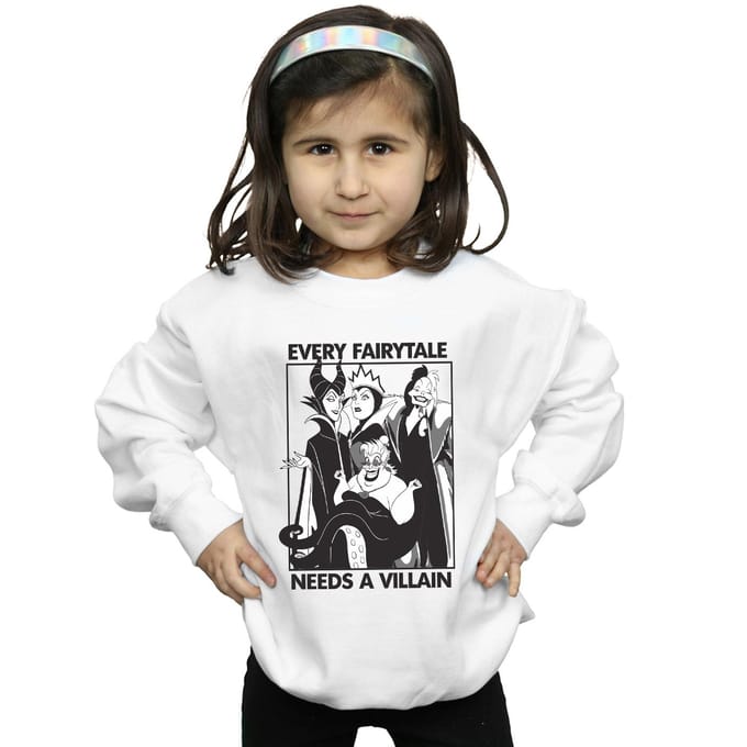 Disney Meisjes Schurken Katoenen Sweatshirt (Wit)