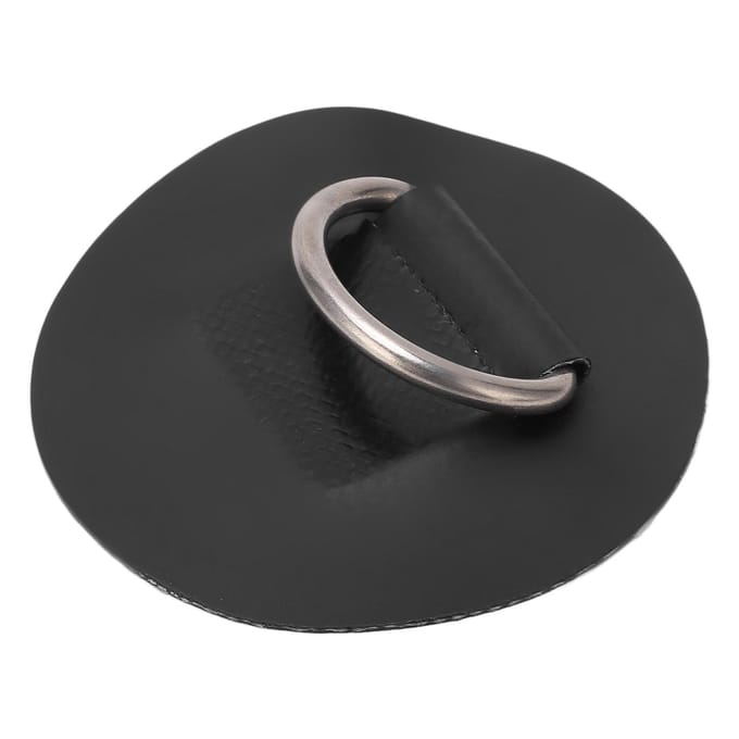 Roestvrijstalen D-ring Patch Enkellaags PVC Patch D-ring Patch voor Elastisch Touw Kano Raften black