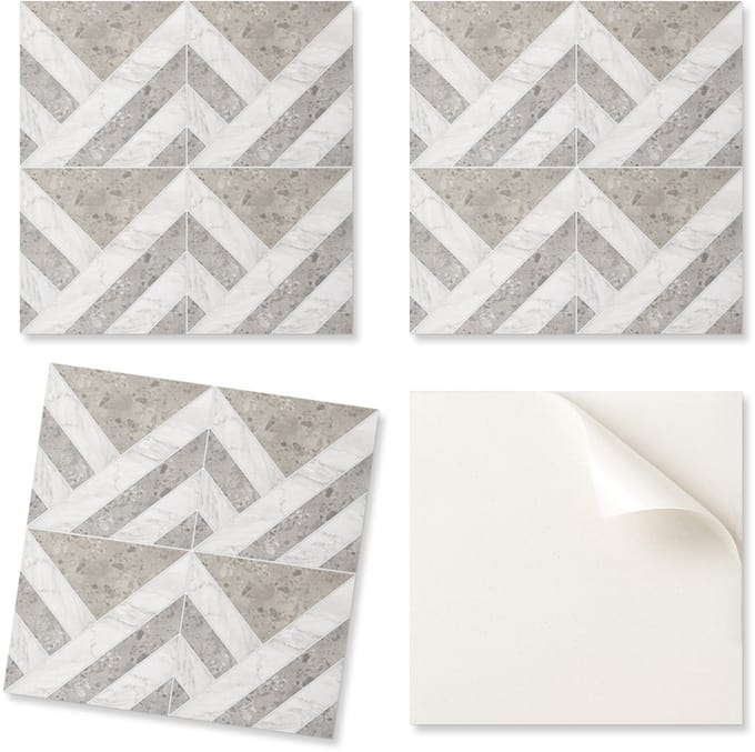 Set zelfklevende tegels met geometrisch patroon, 9x30x30 cm