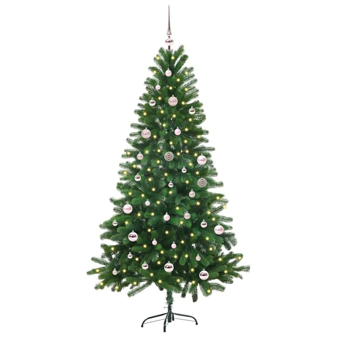 vidaXL - Kerstboom - met - 150 - LED - met - standaard - Groen - 150 - cm - PE