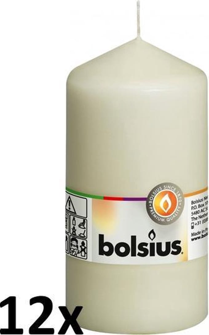 Bolsius - Horeca stompkaars - 130/68 - 12 stuks per verpakking - Ivoor
