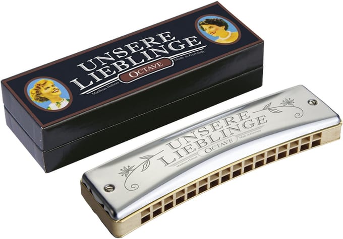 Hohner Unsere Lieblinge 32 C houtkanzellenkörper - Octaaf mondharmonica