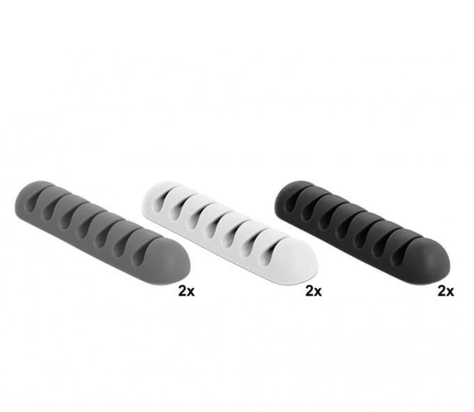 Delock 18301 Kabelclips Thermoplast Wit, Grijs, Zwart (Ø x h) 4 mm x 13 mm 1 set(s)