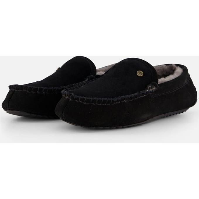 Warmbat Earlwood Suede Heren Sloffen - Zwart
