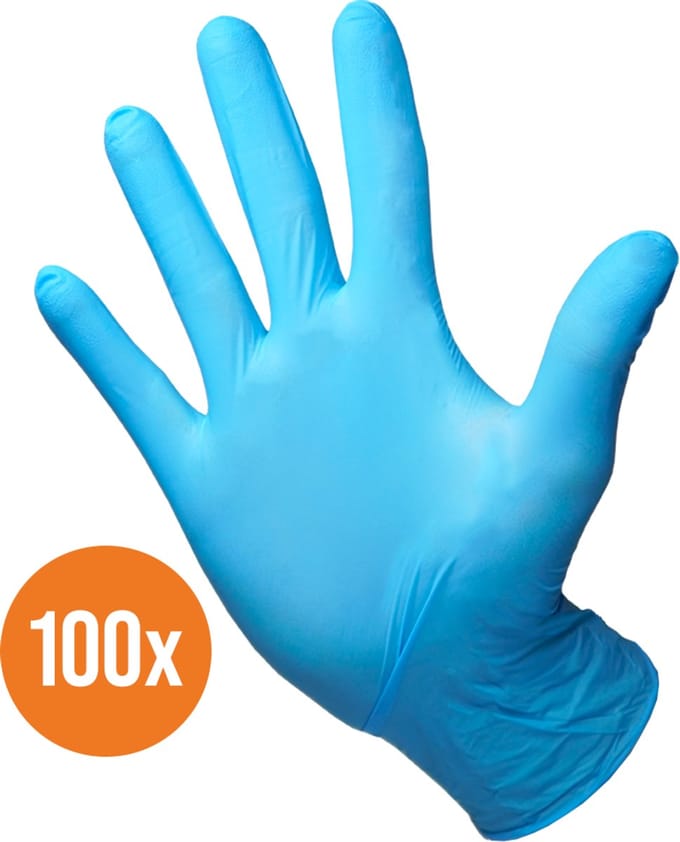 DULA wegwerphandschoenen blauw - Maat S - soft nitril 100 handschoenen