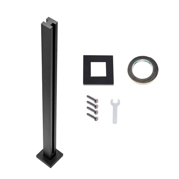 Pince à Verre 41,34  H Support de Garde-Corps pour Verre de 0,39  -0,47   Noir Noir
