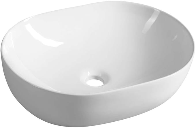 Aqualine Wastafels - Opbouw wastafel, 49x36 cm, zonder overloop, wit CA490
