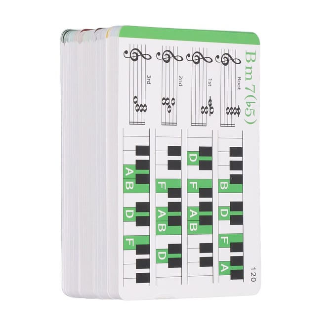 Muziek Flashcards Gekleurd Koperpapier Piano Kleurgecodeerde Flashcards voor Beginner black