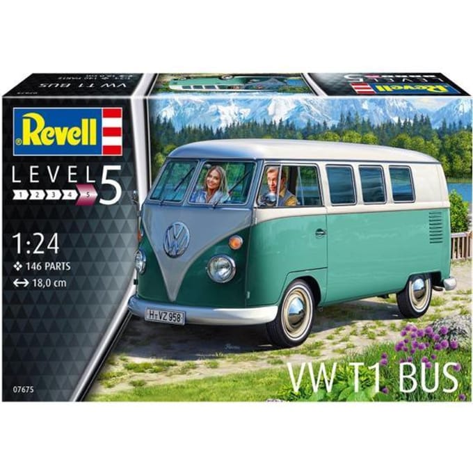 Revell Modelbouwpakket Auto - 07675 Volkswagen T1 Bus - Duitse Klassieke Bus Plastic - 1:24 - Modelbouw