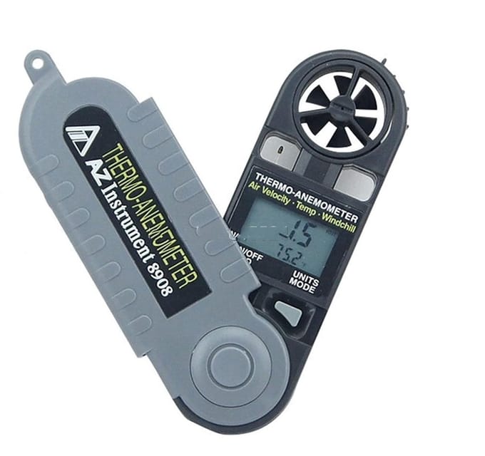 Digitale Windmeter - Anemometer Temperatuurmeter - Weer Meten - 3-in-1 Functie - Compact Formaat - Zwart