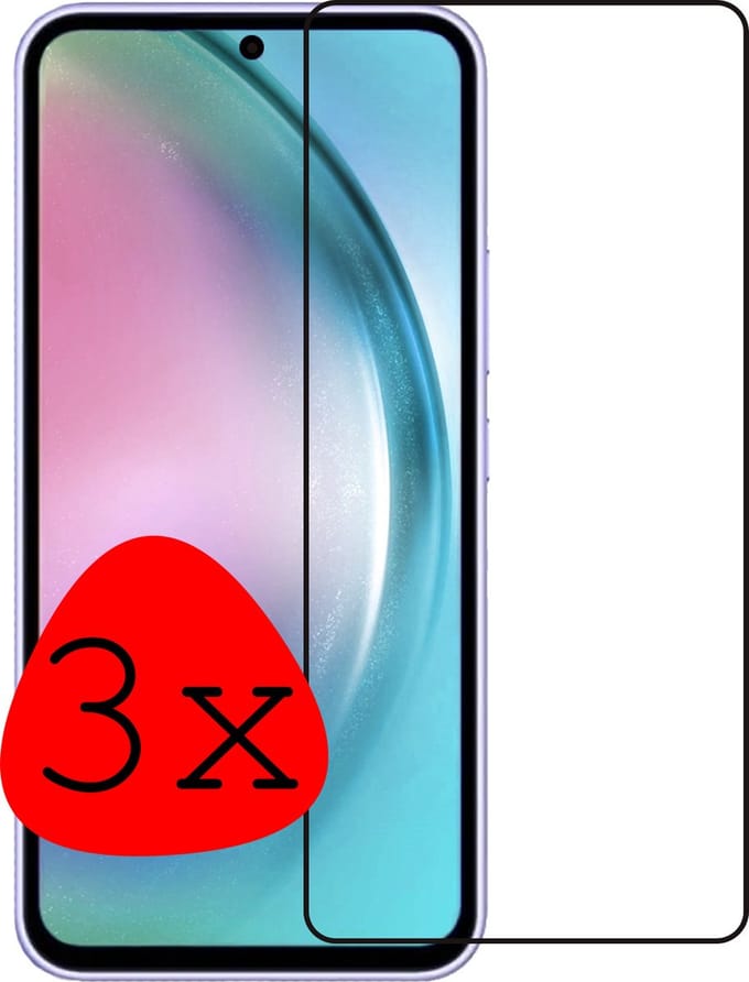 Screenprotector - 3 Stuks Geschikt voor Samsung Galaxy A54 - Full Cover - Beschermglas - Gehard Glas - Tempered Glass - Screen Protector