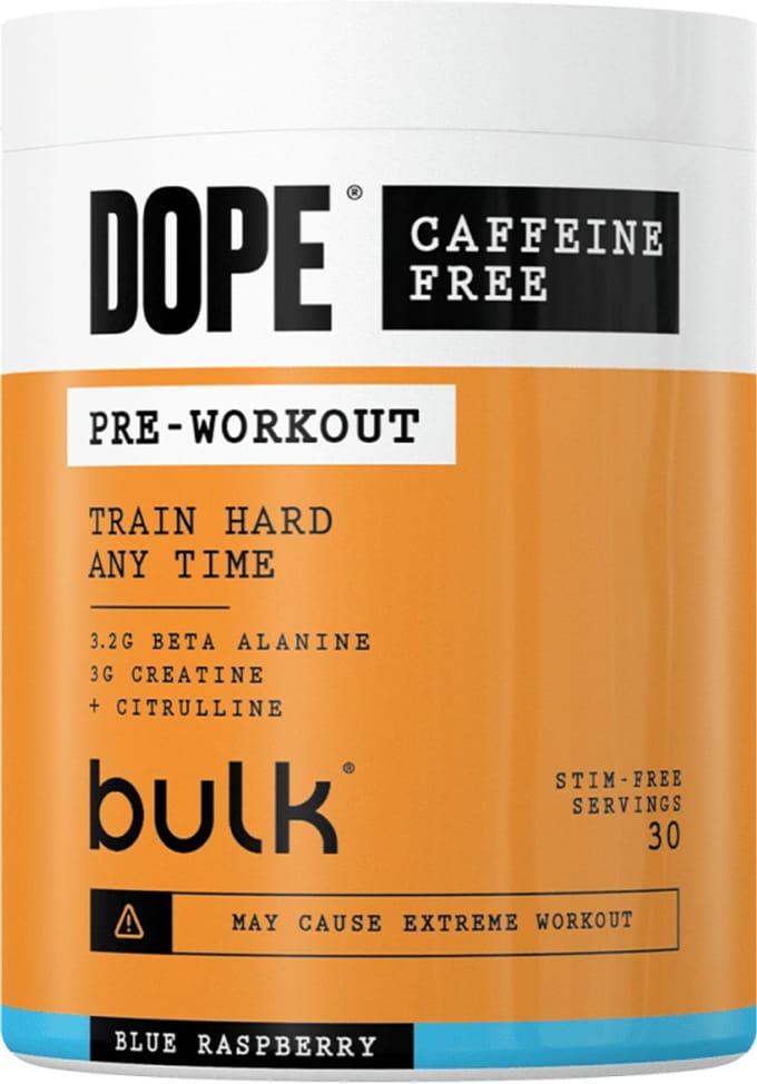 Bulk Dope Pre-Workout caffeine-free (30 serv) Blue Raspberry - Pre-Workout - Stimulans-vrije Booster