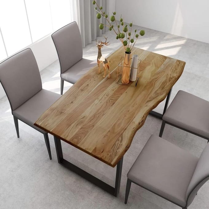 Leepesx Eettafel Eettafel Eettafel Keukentafel Eettafel Eettafel Eettafel 160 x 80 x 76 cm Massief hout Acacia BK