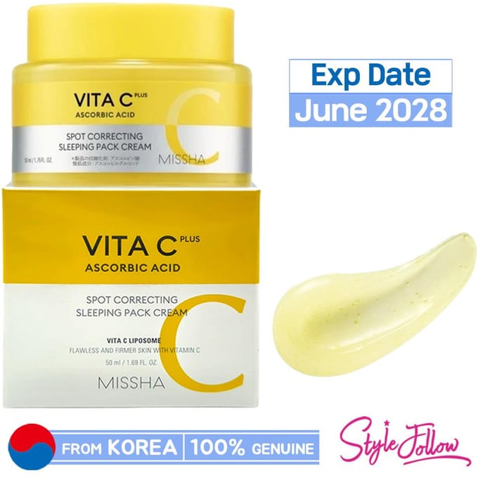 [MISSHA] Vita C Plus Spot Correcting Slaapmasker Crème 50ml 1pc (50ml) yellow