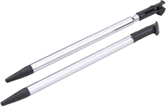 2x Inschuifbare Aluminium Stylus Pen geschikt voor NEW Nintendo 3DS