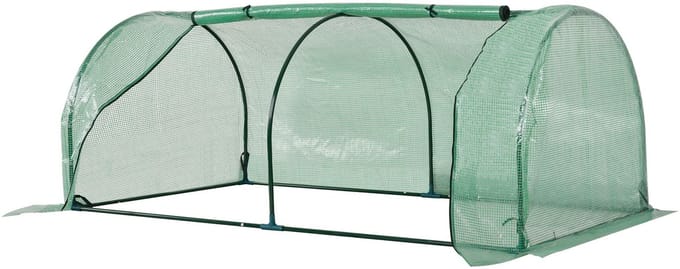 Outsunny-Kunststoff, Stahl-Grün-200L x 100B x 80H cm-Gewächshaus