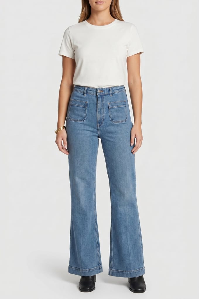 & Other Stories Pa Teri Denim Saved Blue Maat: W29 | Flared Jeans Outlet | Dames | Blauw