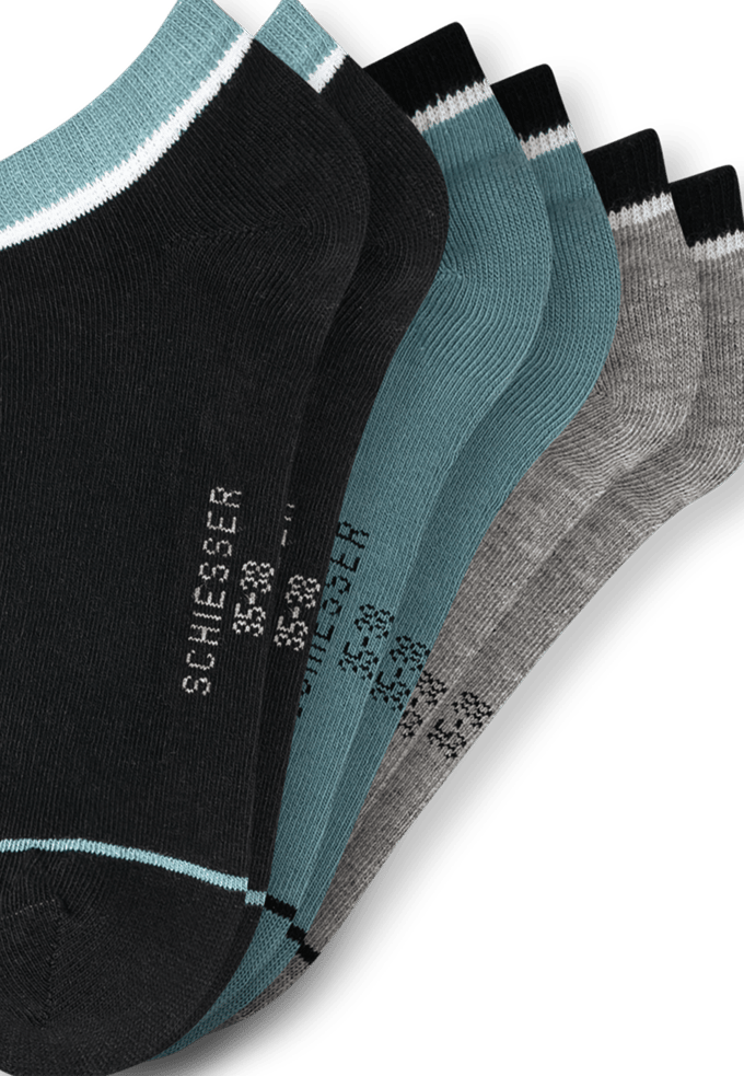 Jongenssokken Sneaker, set van 3, meerkleurig - Legwear Teens 31/34