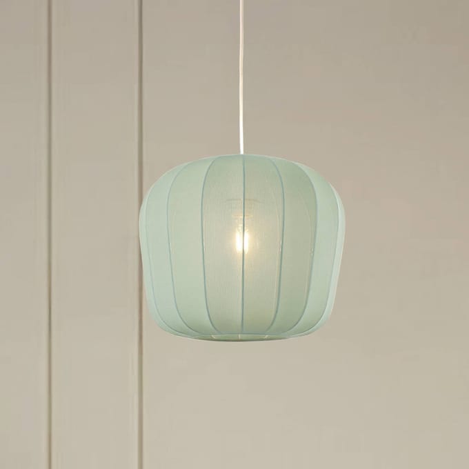 Lindby - Hanglamp - 1licht - Stof - H: 30 cm - E27 - blauw