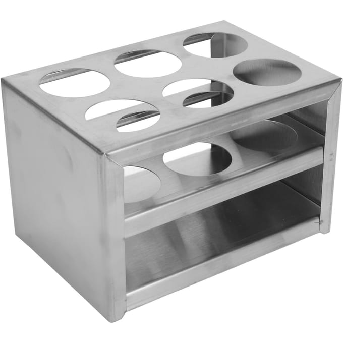 Reageerbuishouder 304 roestvrij staal 6 gaten 3-laags laboratoriumstandaardrek voor 32 mm buizen gray