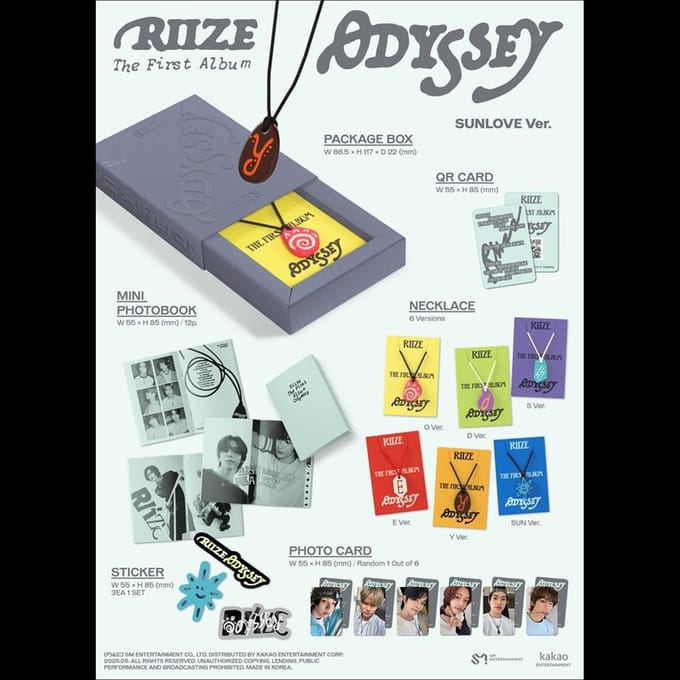 RIIZE [ODYSSEY] SUNLOVE Beperkte Editie (Slim album) SUN Ver. gray