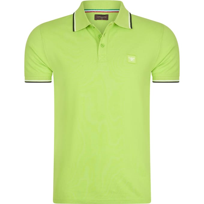 Cappuccino Italia - Heren Polo SS Applique Pique - Groen - Maat M