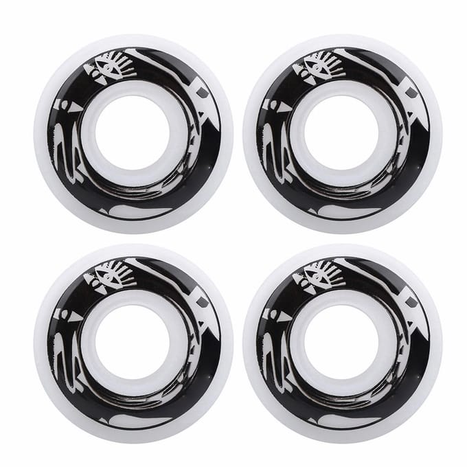 4-delige Set Hoge Elasticiteit PU Visbord Skateboard Wielen Vervangende Accessoireswit met patroon gray