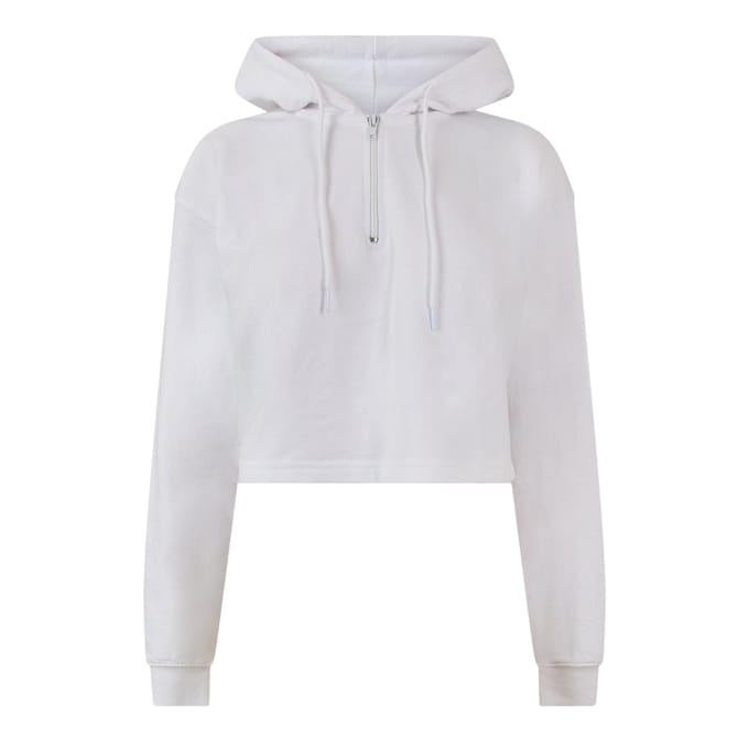 Miso Dames/Dames Crop Hoodie (Wit)