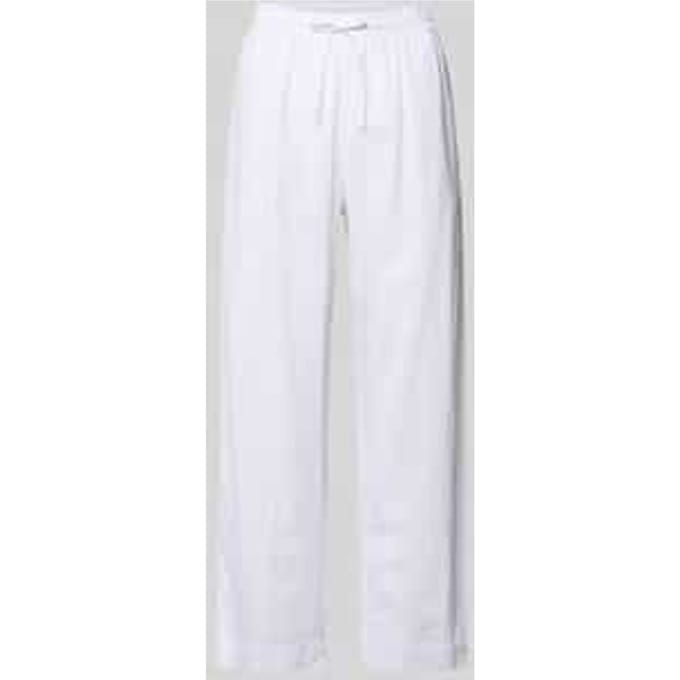 wide leg broek van linnenmix met elastische band model 'Lava'