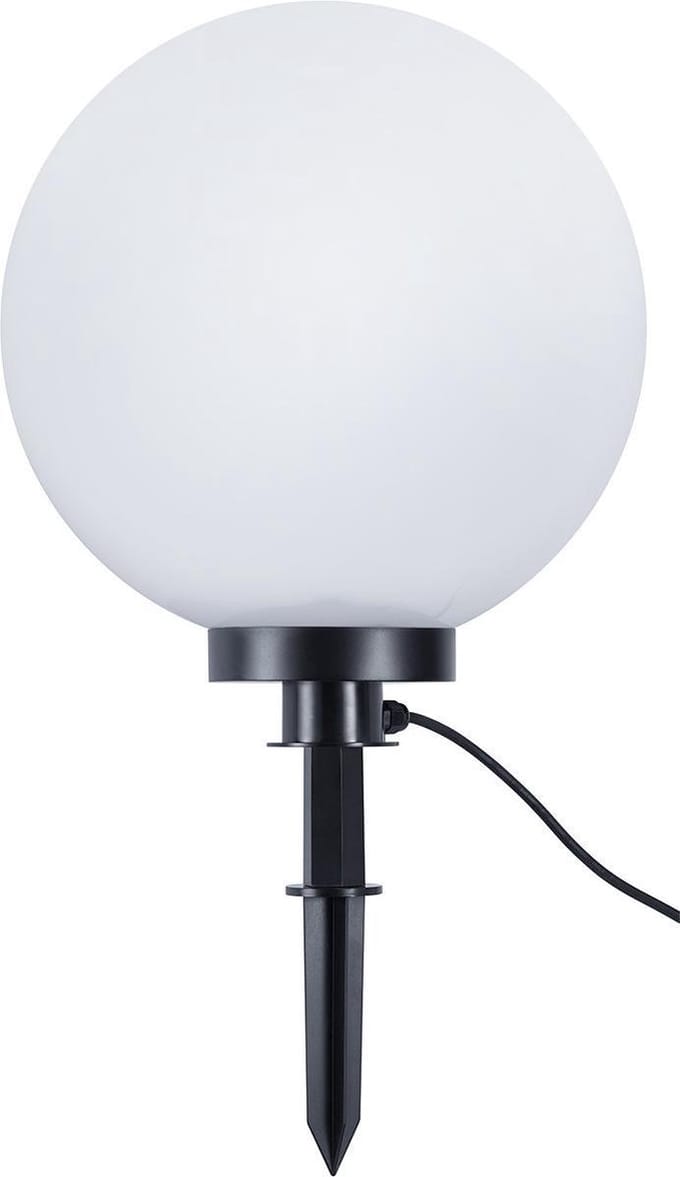 LED Priklamp met Stekker - Torna Balino - E27 Fitting - Mat Zwart - Kunststof - Ø400