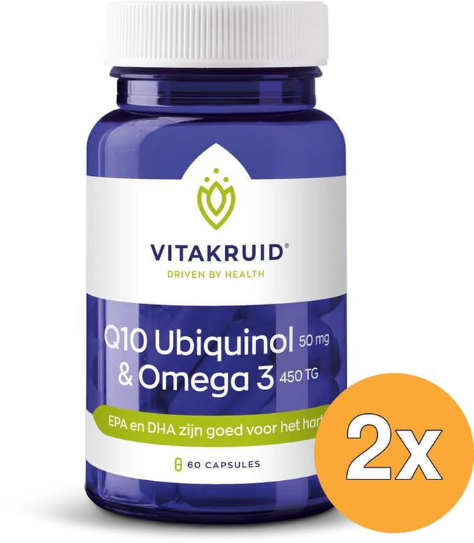 2x Vitakruid Q10 Ubiquinol 50 mg & Omega 3 450 TG (60 capsules)
