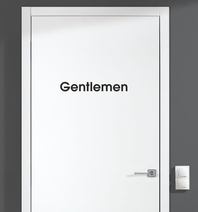 Deursticker - Gentlemen - Zwart 21x3