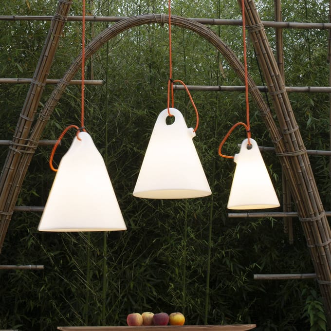 Martinelli Luce buiten hanglamp Trilly, stekker, Ø 27 cm