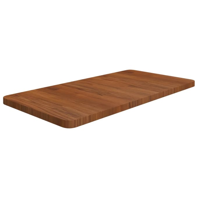 vidaXL - Wastafelblad - 80x40x2,5cm - behandeld - massief - hout - donkerbruin