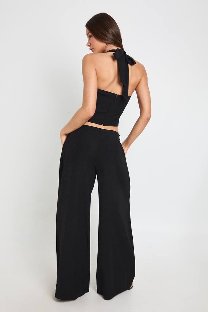 boohoo Dames Halter Corset Met Gesneden Pasvorm | Zwart | Maat: 38