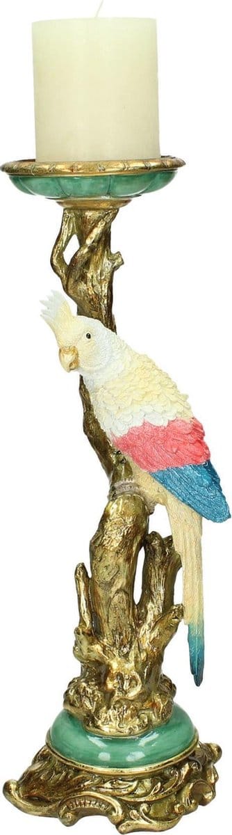 Kandelaar - Kaketoe wit - stompkaars - 13x10x35cm