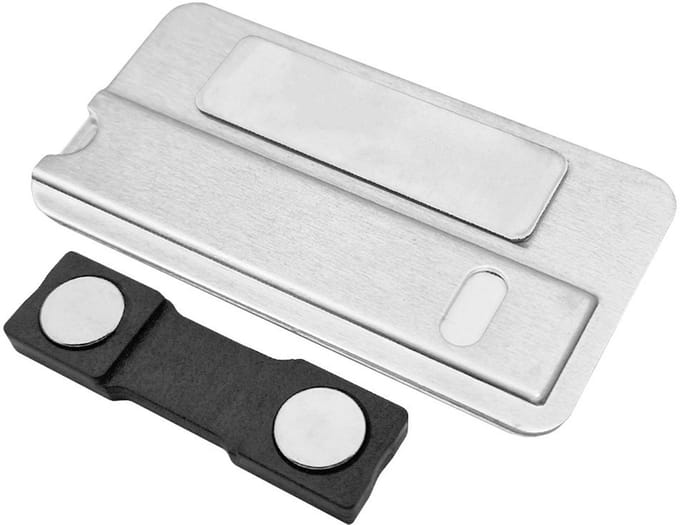 CombiCraft blanco aluminium naambadge met aluminium achterkant - 5 stuks