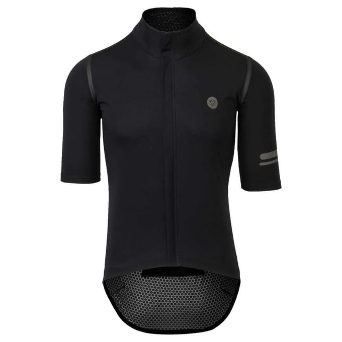 AGU Rain Jersey - Fietsshirt met korte mouwen - Regenjas - Waterdicht - Winddicht - Getapete naden - DWR coating - Zwart - Heren - M