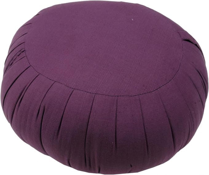 Rond Meditatiekussen Zafuton Paars - Stabiel Zitkussen met Kapokvulling