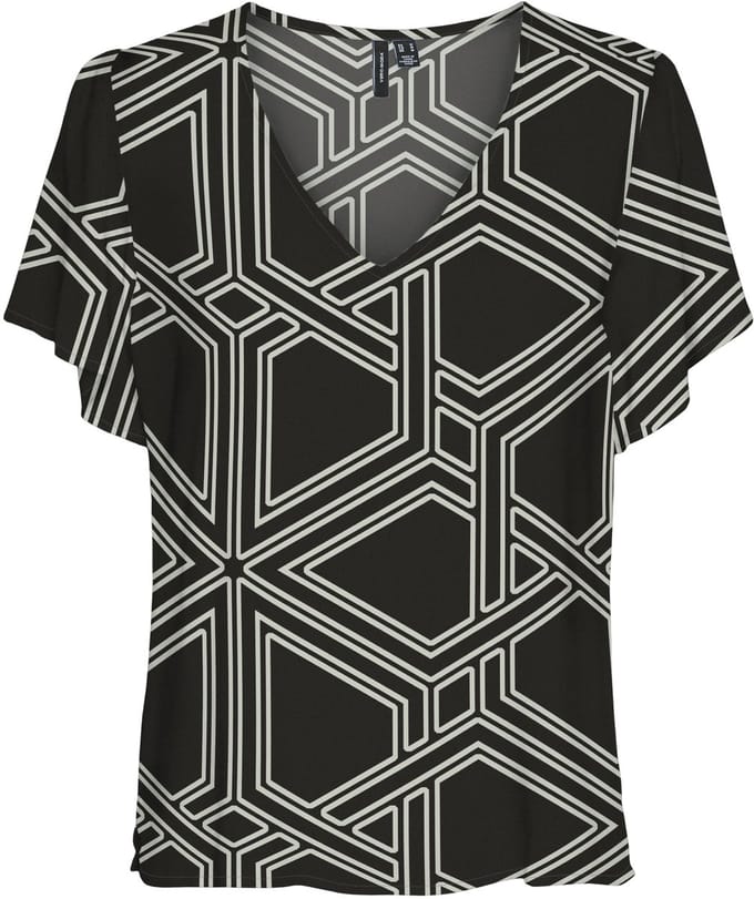 VERO MODA - VMEASY JOY V-NECK SS BLOUSE WVN GA - Dames - T-shirts