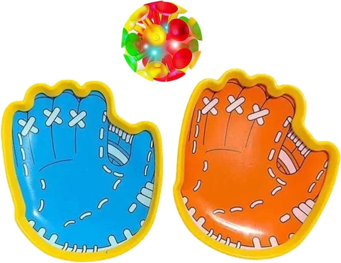 Werp en Vang Bal - Spel Set - Buitenactiviteiten - Met Handschoenen - 21 x 18 cm - Niet gespecificeerd