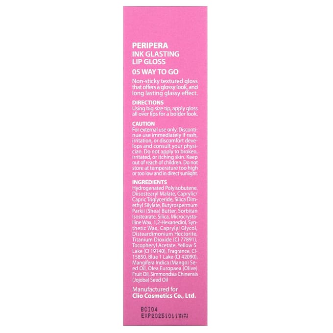Ink Glasting Lip Gloss, 05 Way To Go, 4,5 ml(0,15 fl oz) white