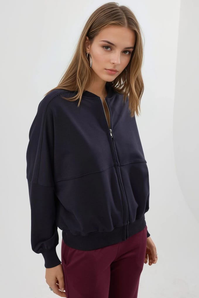 Ontspannen Pasvorm Volledige Rits Sweater