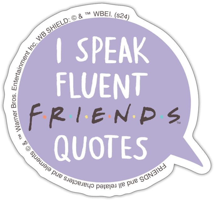 Friends I Speak Fluent Quotes Tekst Bubbel Sticker maat S (10 x 10 cm)