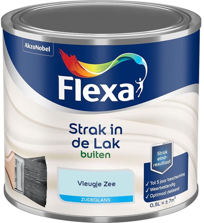 Flexa - Strak In De Lak Buitenlak Zijdeglans - Vleugje Zee - Mengverf - 500 Ml