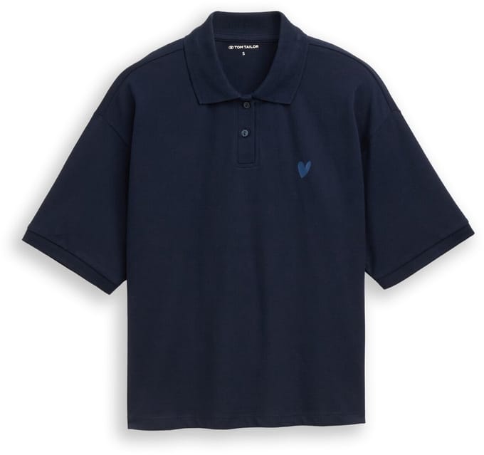 Tom Tailor - Losvallend poloshirt - Maat S - sky captain blue