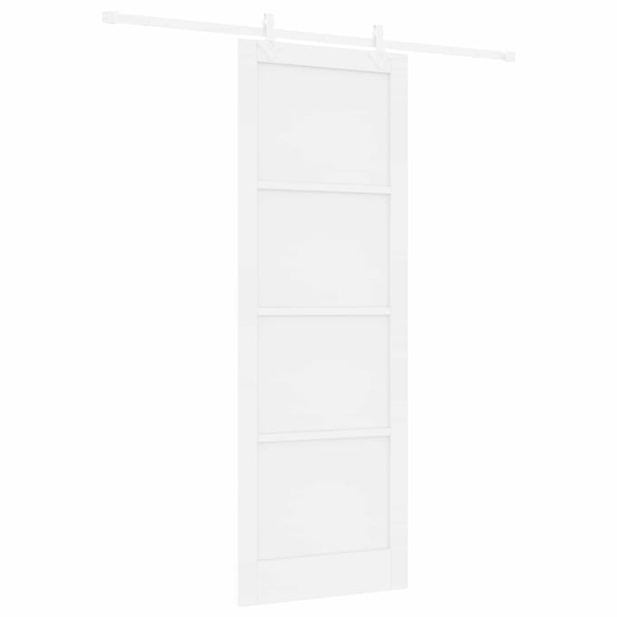 vidaXL - Schuifdeur - Wit - 83 - x - 232 - cm - Massief - grenenhout